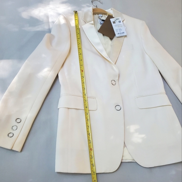 NWT$1,790 BURBERRY Caratown Wool Silk Trim Snap Tuxedo Blazer Jacket Sz 6 Medium - Picture 7 of 16